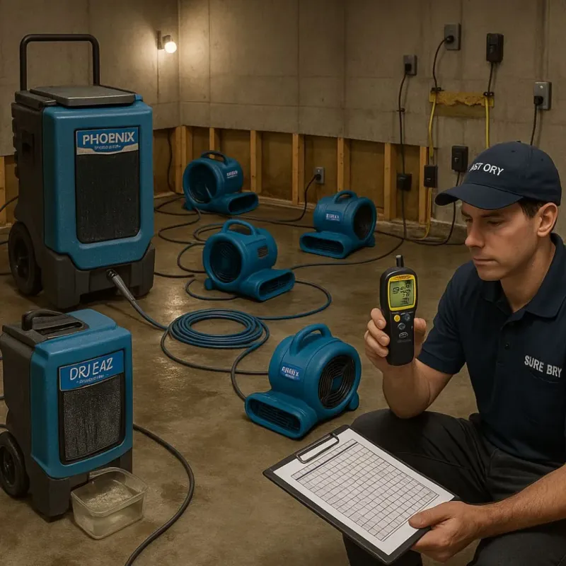 Structural Drying and Dehumidification process in Harriman, TN